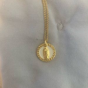 Virgin Mary Gold Plated Chain 18 1/2”